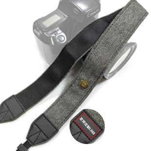 Cotton Camera Shoulder Strap, Vintage Pressure-Relieving DSLR Camera Strap, Herringbone Weave Photography Neck Strap