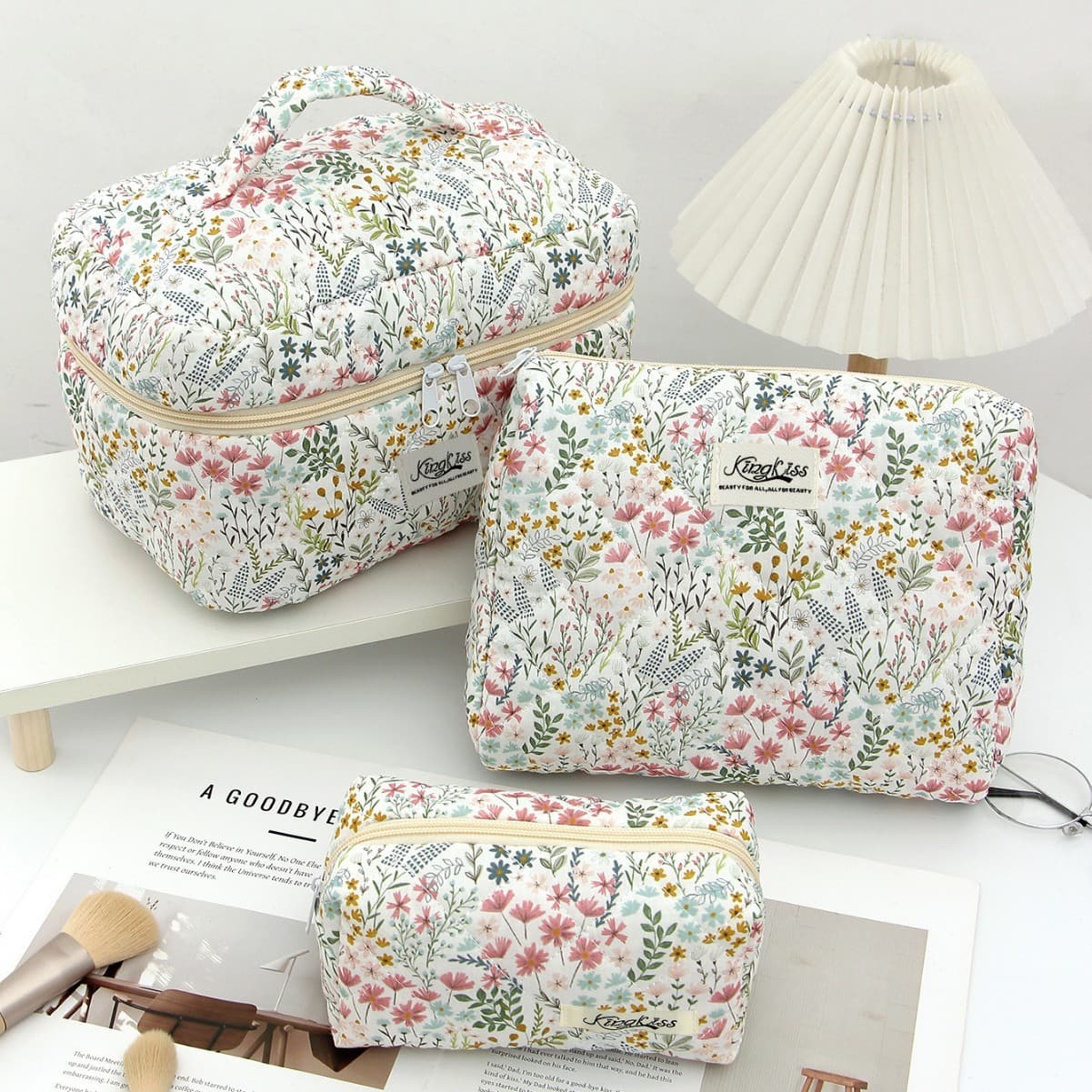 Women's Large Capacity Cosmetic Bag, New Style Makeup Organizer Pouch, Travel Portable Foldable Toiletry Bag, Skincare Storage Bag