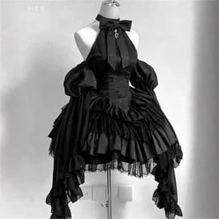 Cross-Border Lolita Nightingale Maiden Halloween Lolita Christmas Costume, Dark Gothic Waist-Tightening Set for Women