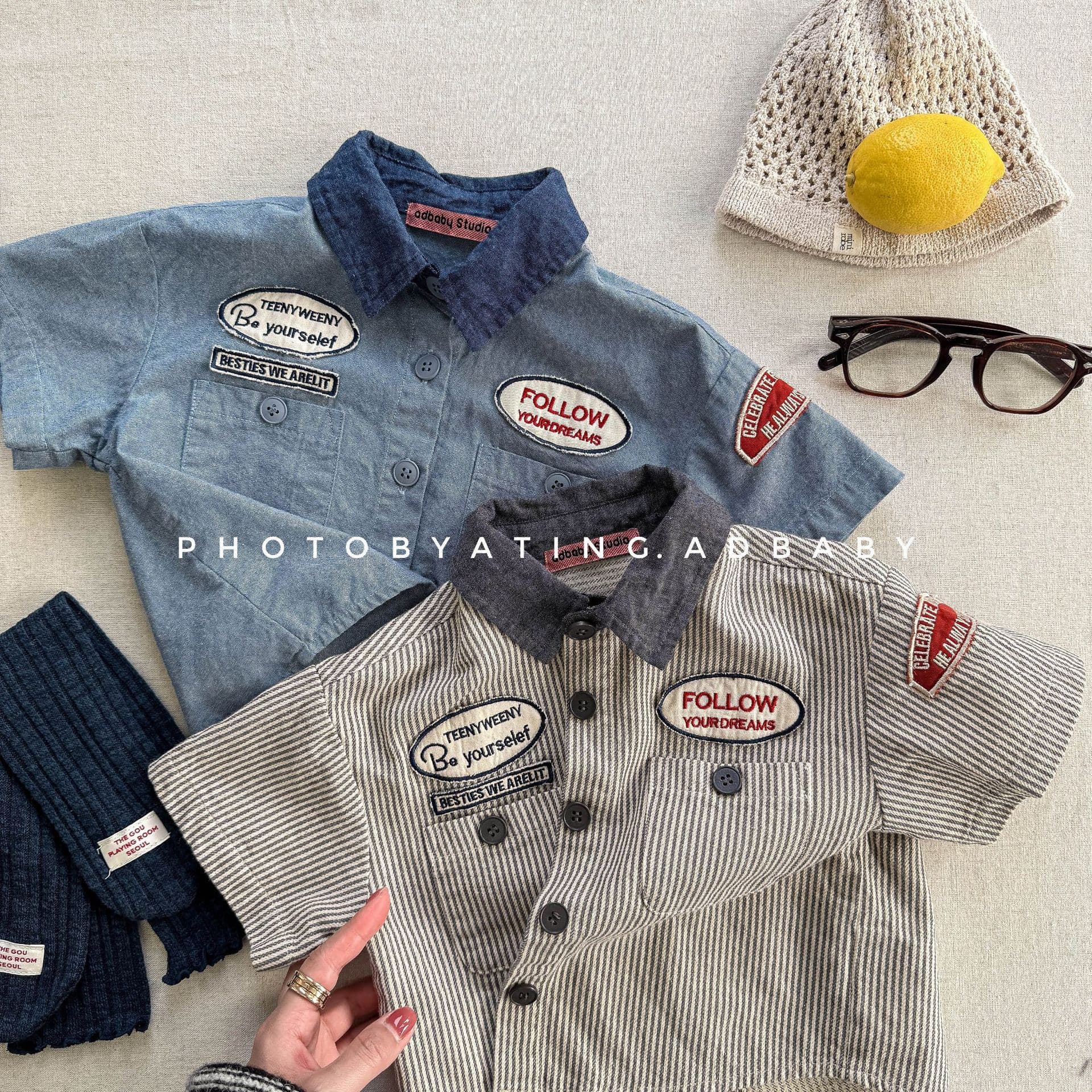 2026 Huzhou Zhili Children's Clothing Summer Children's Summer Clothes Korean Denim Short-Sleeved Shirt Boys Girls Shirts 6250