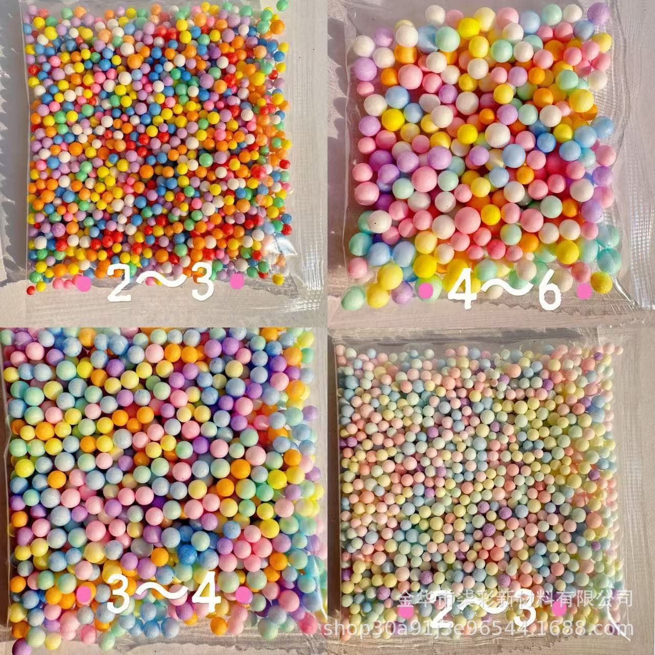 Small bag 1g foam balls macaron color beads DIY material slime colorful polystyrene slime particles