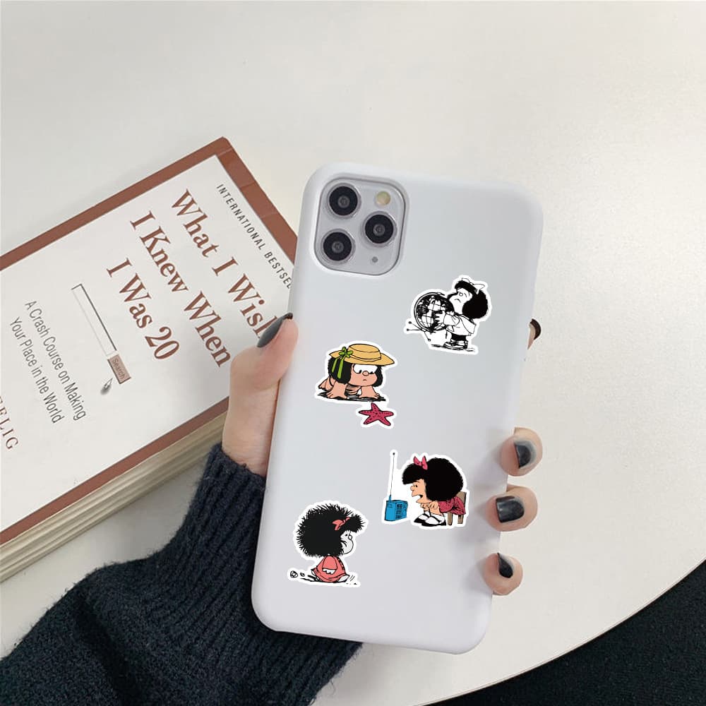 50 MAFALDA Stickers 1970s Comic Book Graffiti Decals Waterproof for Phone Cup Decoration