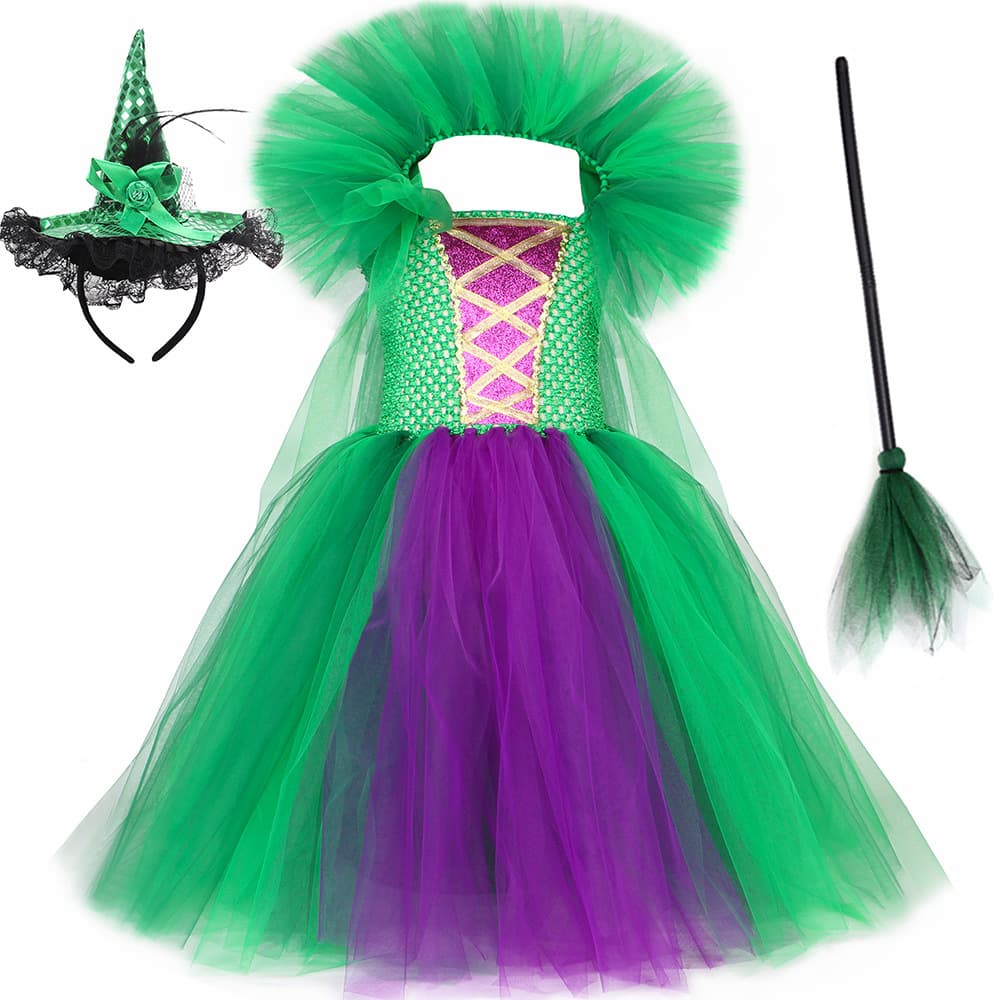 Children's Halloween Costumes Witches Are Crazy Cosplay Mesh Dress Girls Princess Dress Dress