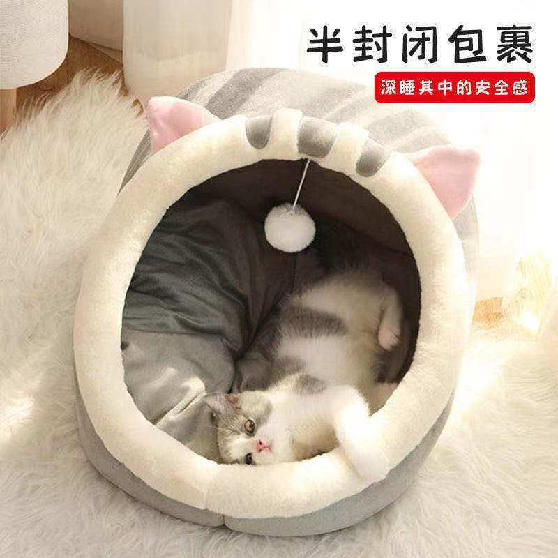 New Four-Season Cat Nest JiJi Cat Nest Cat House Dog Bed Summer Cat Villa Semi-Enclosed Cat Bed Pink Rabbit