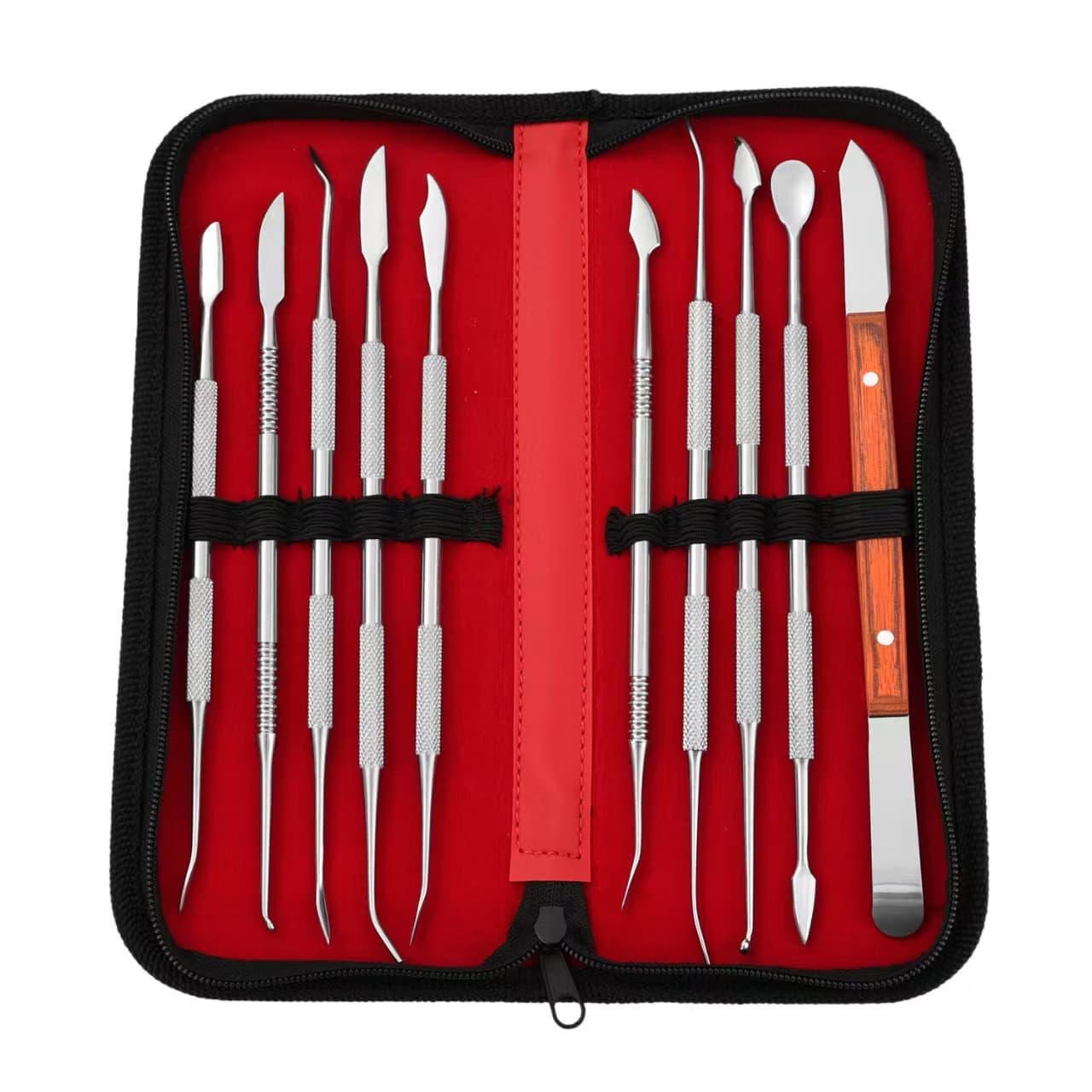 Stainless Steel Dental Wax Knife 10-Piece Set Technician Carving Tools Dental Model Carving Knife Tool Kit