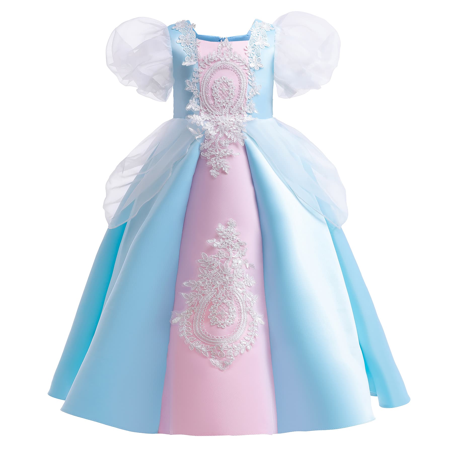 Cross-border Vintage Palace Children's Dress, Girls' Princess Dress with Puff Sleeves, Long Gown for Big Kids
