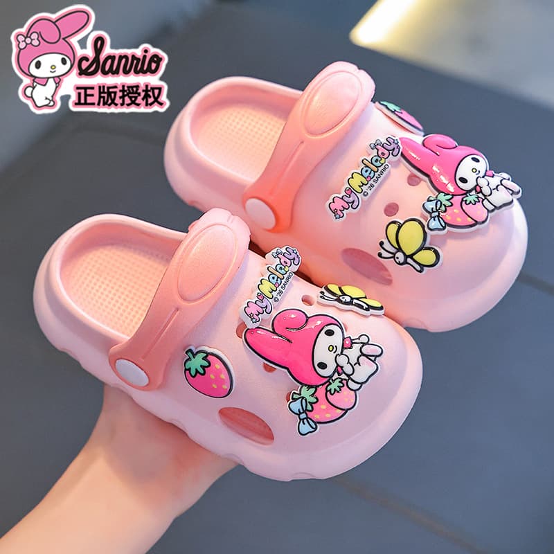 Jieyang Warehouse - Sanrio Kids Summer Slippers, Cloud-like Comfort for Girls, Cartoon Cute Non-slip Indoor Bathroom Soft