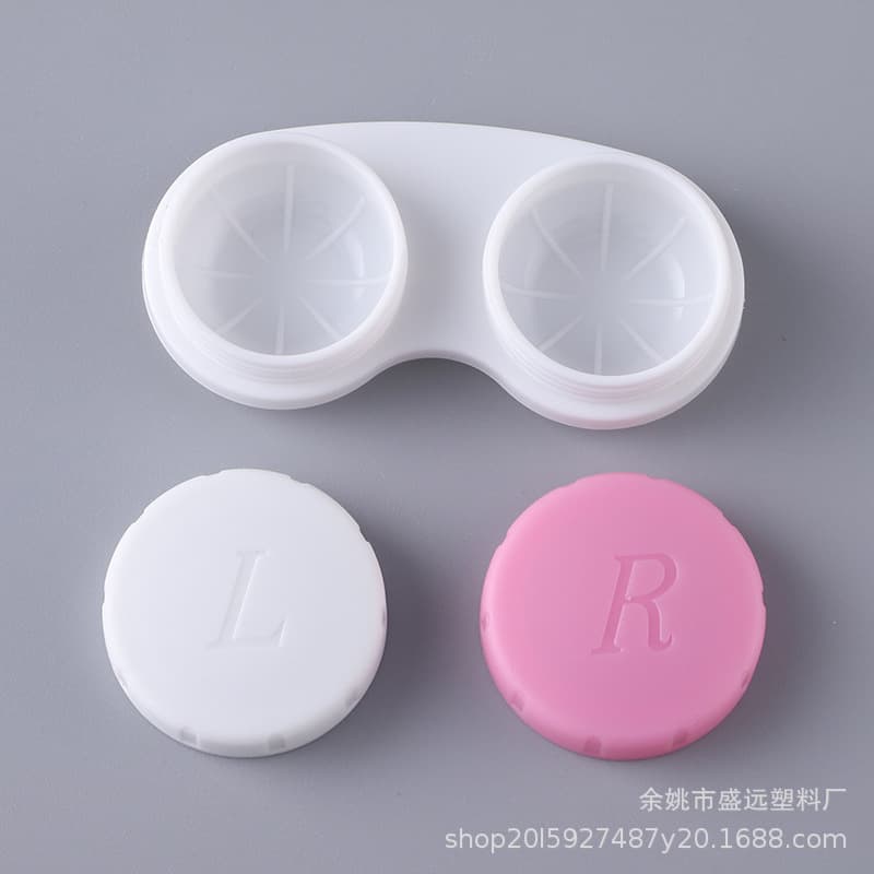 Factory wholesale multi-color contact lens case, plastic PP material, wholesale glasses companion double lens case
