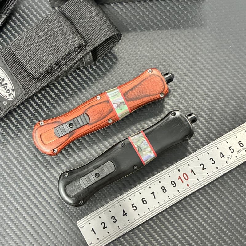 Cross-border hot-selling butterfly A109 solid wood abalone handle outdoor tool OTF multi-function EDC scabbard self-defense accessories