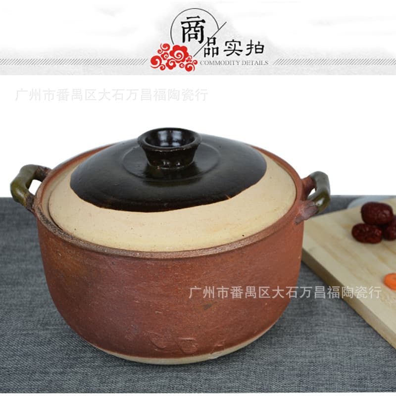 Traditional Guangxi authentic earthenware casserole, commercial Chaoshan porridge clay pot, soup pot, porridge cooking, wholesale earthenware casserole stew pot