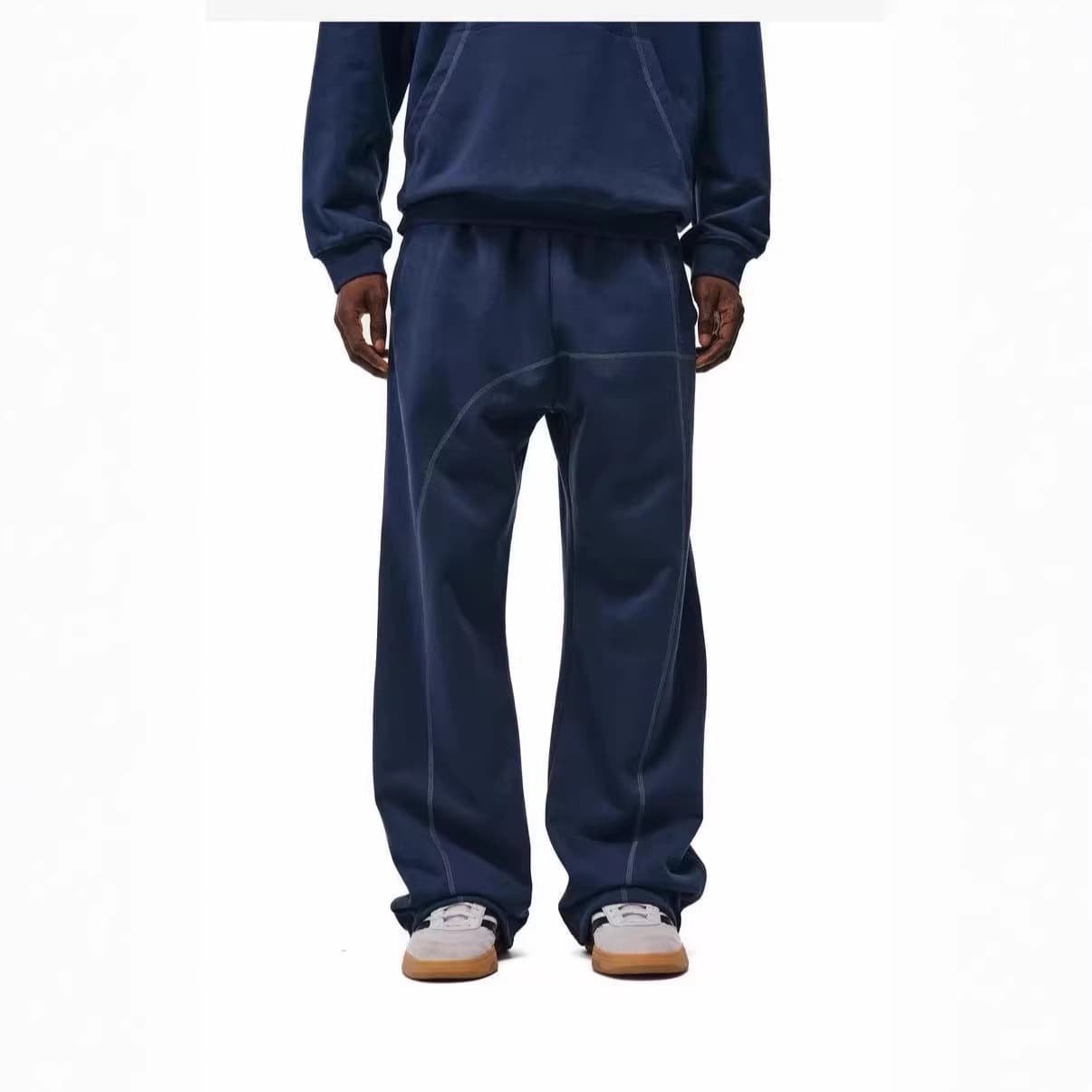 Auticup Three-Needle Five-Thread Lyocell Cooling Air Layer Deconstructed Straight-Leg Drape Sweatpants 7A Antibacterial Men's Trousers