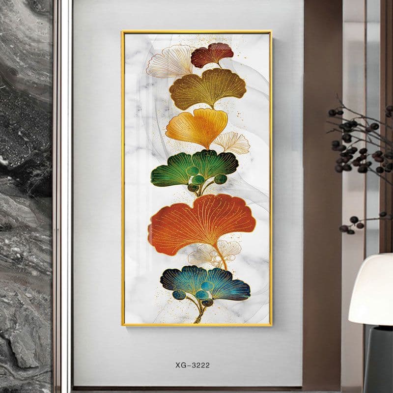 Entryway foyer decorative painting modern simple luxury corridor end hallway hanging art high-end Nordic vertical foyer painting