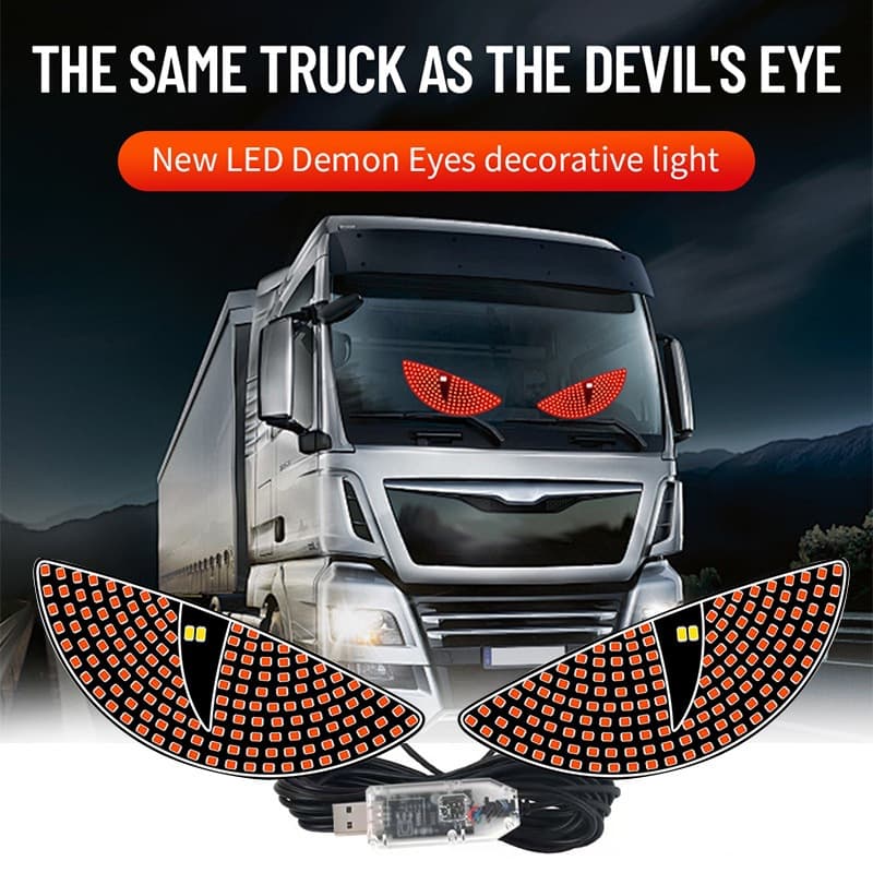 Cross-border new car dynamic eye lamp devil's eye LED decorative lamp expression lamp rear window car display