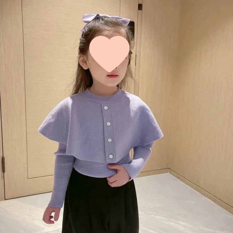 Girls' Outer Cardigan Sweater Stylish 2025 Autumn Winter New Korean Style Simple Girl Baby Shawl Outerwear Knit Top