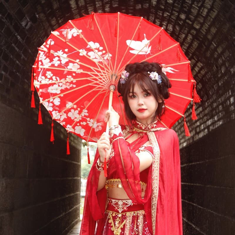 Tassel Umbrella Qipao Show Photography Dance Oil-paper Umbrella: Hanfu Prop, New Chinese-style Costume Umbrella, Performance Umbrella