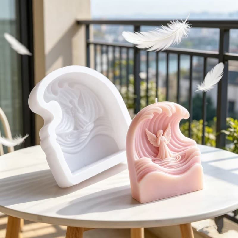Wave Angel scented candle silicone mold DIY angel shape 3D three-dimensional mold handmade candle baking mold