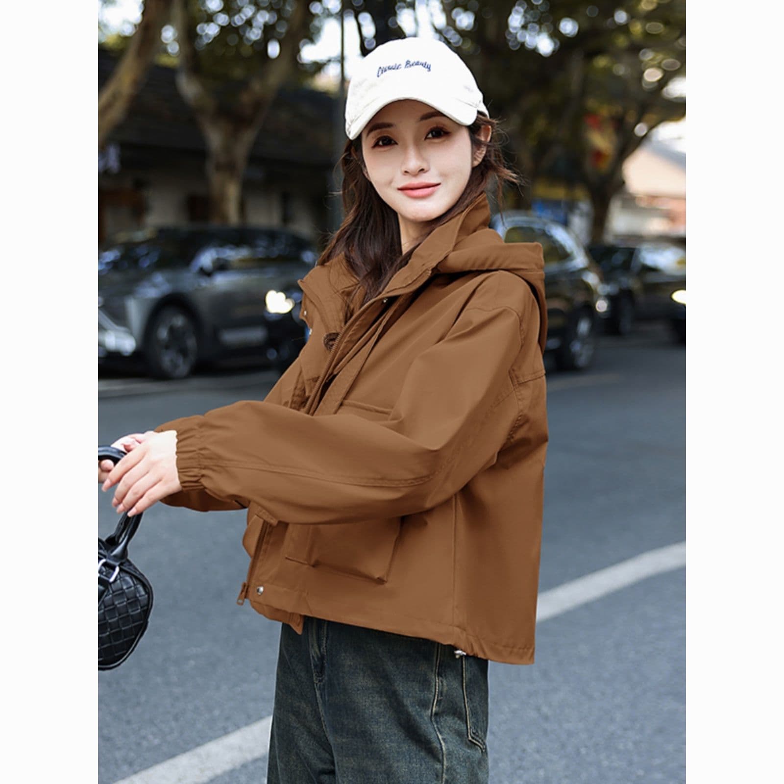 Petite Trench Coat Women's Short Style 2025 Spring/Autumn New Fashion Casual Hooded Workwear Jacket Windbreaker