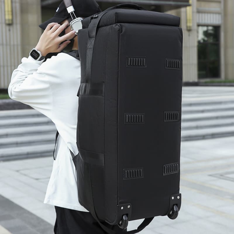 Casual travel bag large capacity outdoor sports backpack British style multi-functional pulley travel bag aviation checked bag