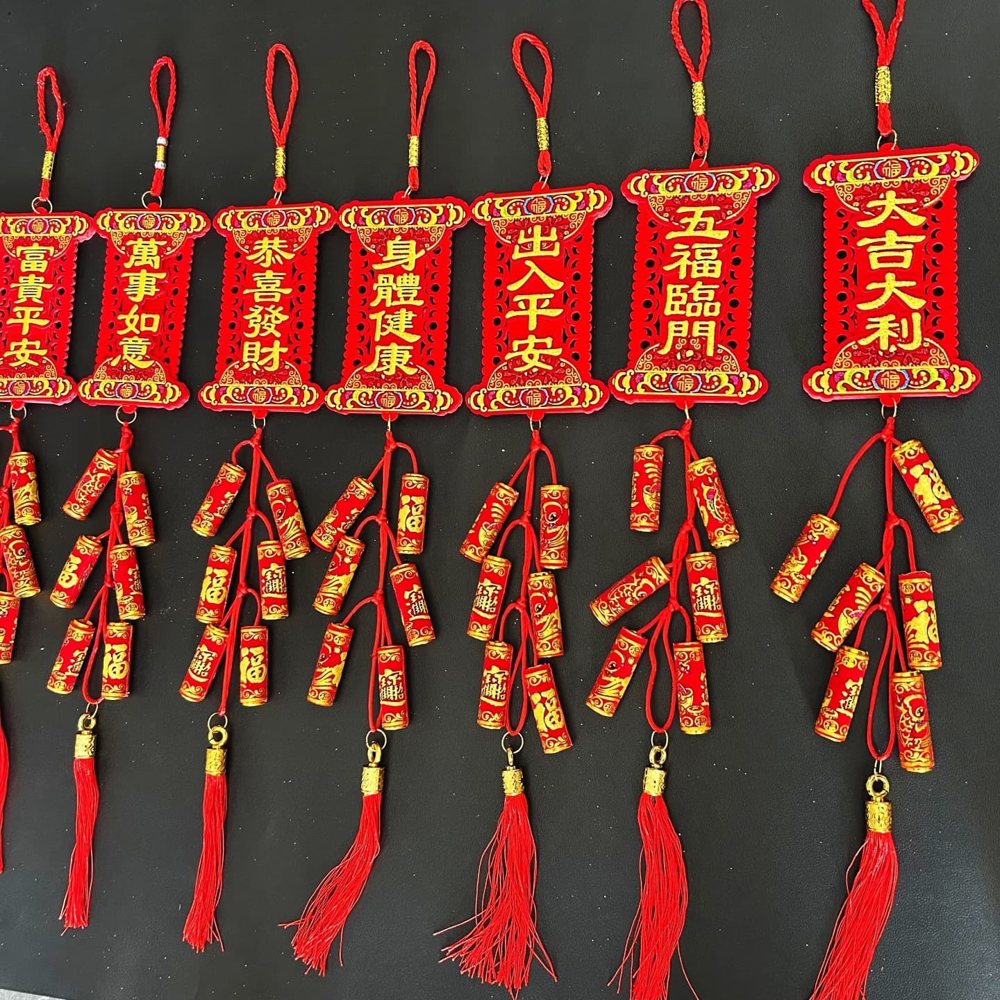 2026 Horse Year Firecracker Hanging Ornament, New Year Decoration for Spring Festival Living Room, Awakening Lion and Spring Couplets Door Hanging Decor Arrangement