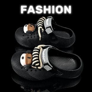 Summer Men's Outdoor Thick-Soled Slide Sandals, Closed-Toe Slippers, House Slippers, Casual Sandals