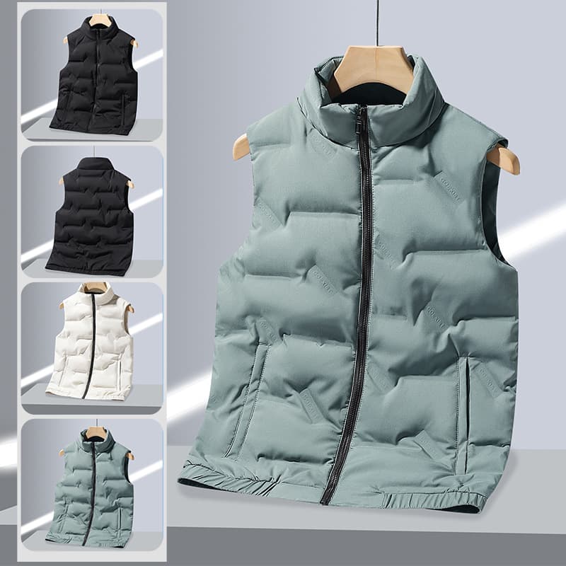 Autumn/Winter New Down Men's Stand Collar Vest, Plus Size Thickened Casual Versatile Warm Waistcoat 7X