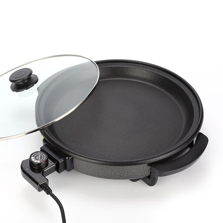 Certified Deep Non-Stick Pan for Pancakes, Pizza, Grilling, and Fish - Electric Pizza Pan, Electric Grilling Pan, Pizza Pan