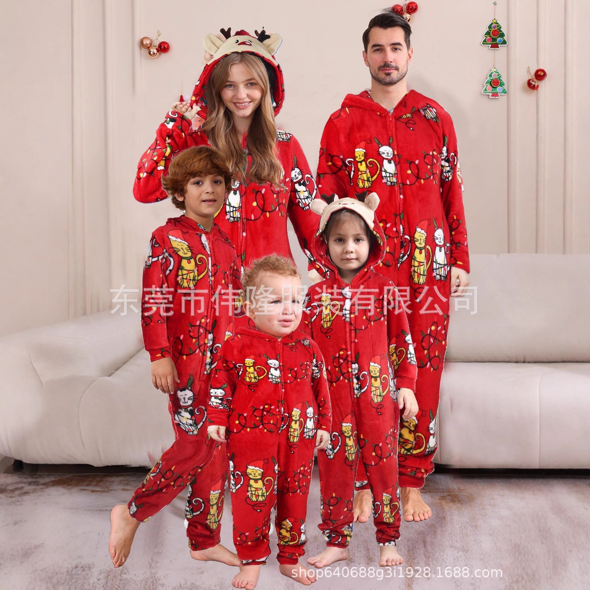 2025 Cross-border European and American style boys' and girls' clothing, long-sleeved and long-legged, new cross-border Christmas family rompers.