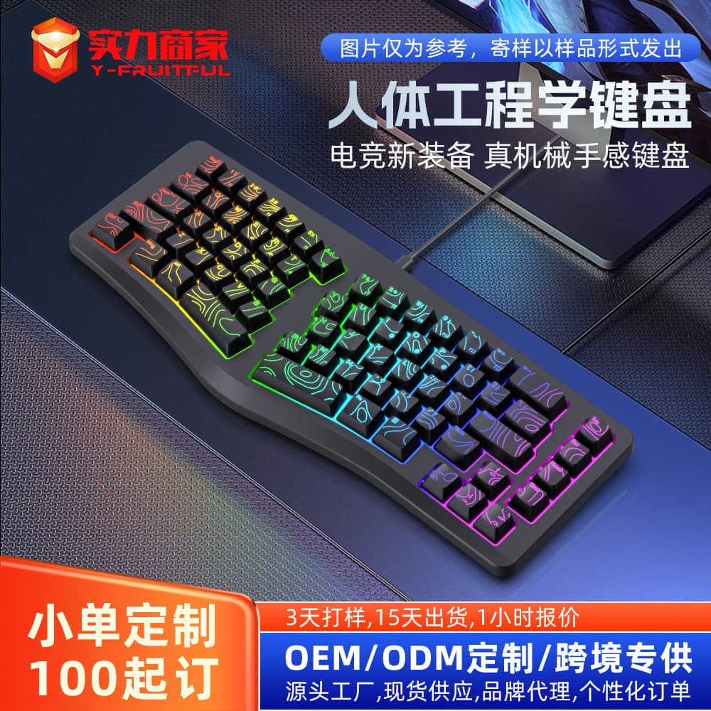 Cross-border Stock G131 Ergonomic 69-Key Gaming Keyboard Mechanical Feel RGB Computer Office USB Keyboard