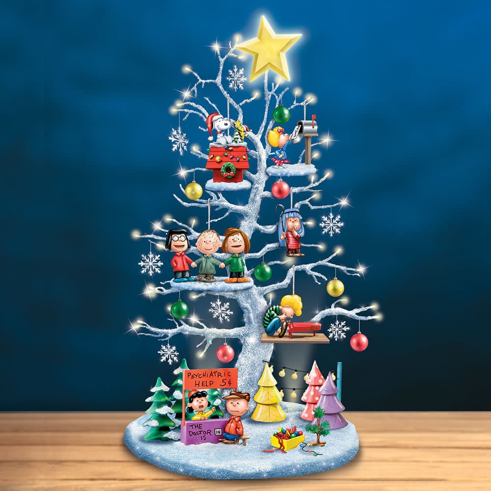 Illuminated Halloween Tree Cartoon Tree Christmas Tree Acrylic Desktop Decoration