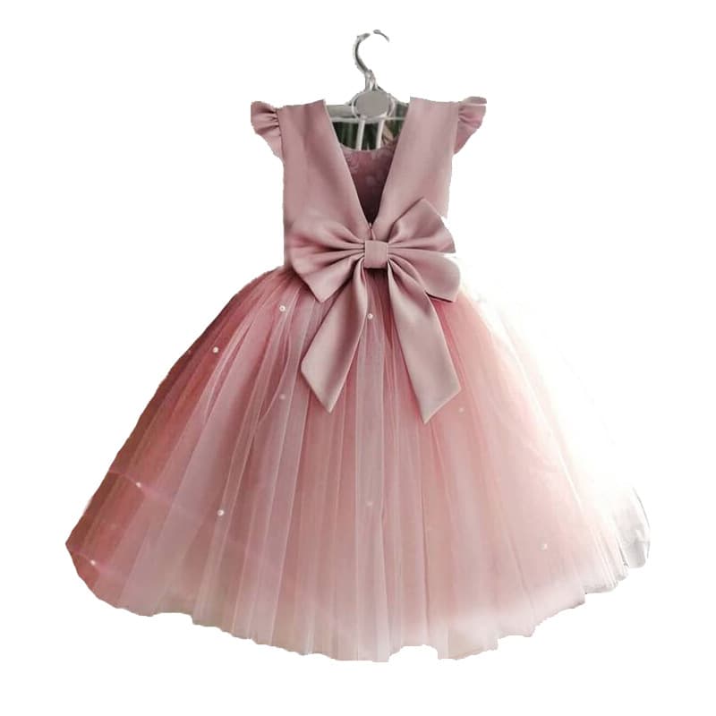 Children's Elegant Runway Princess Dress Summer Girls European-American Flower Girl Birthday Gown Piano Performance Dress