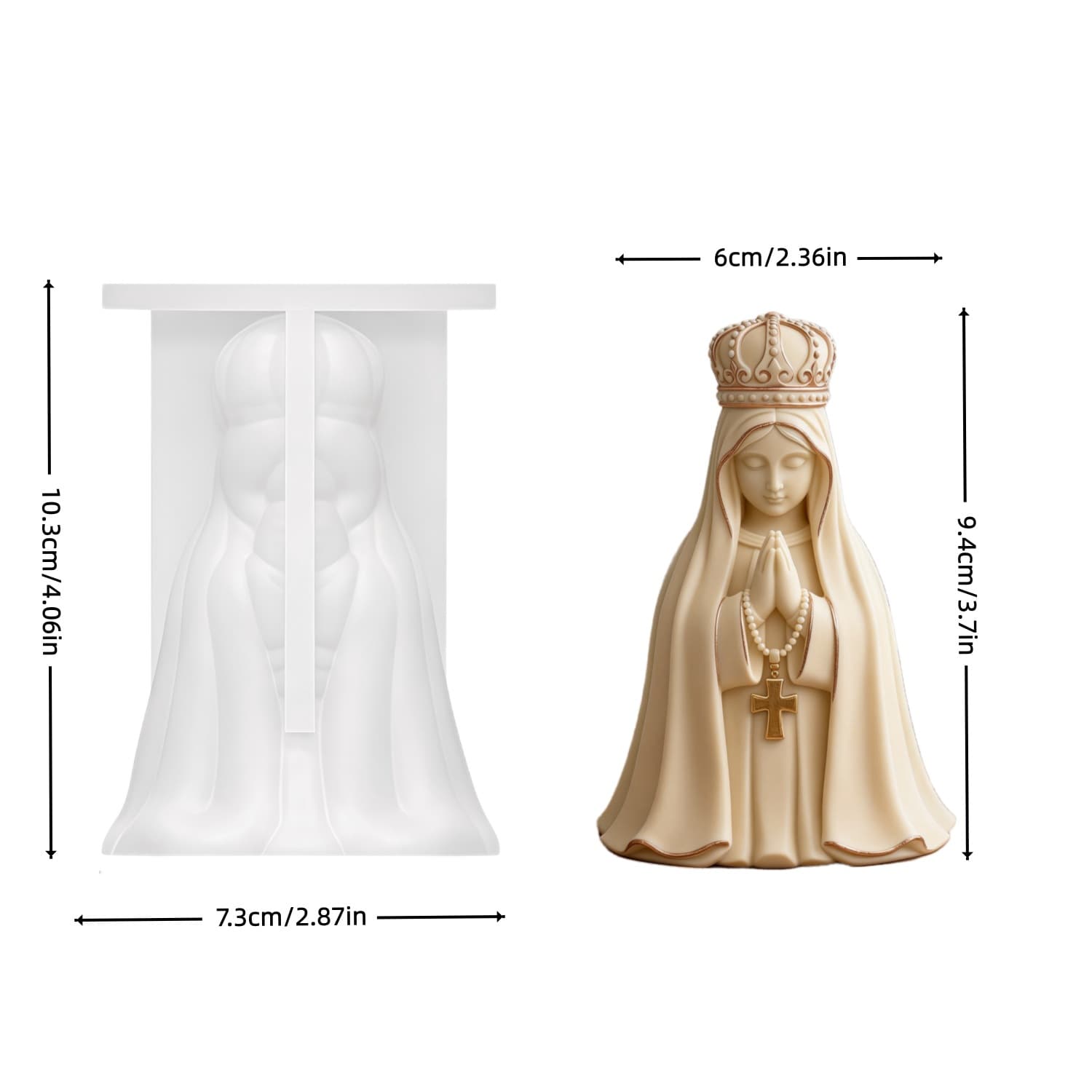 Praying Angel with Hands Together Aromatherapy Candle Silicone Mold DIY Plaster Girl Figurine Decoration Gift Mold