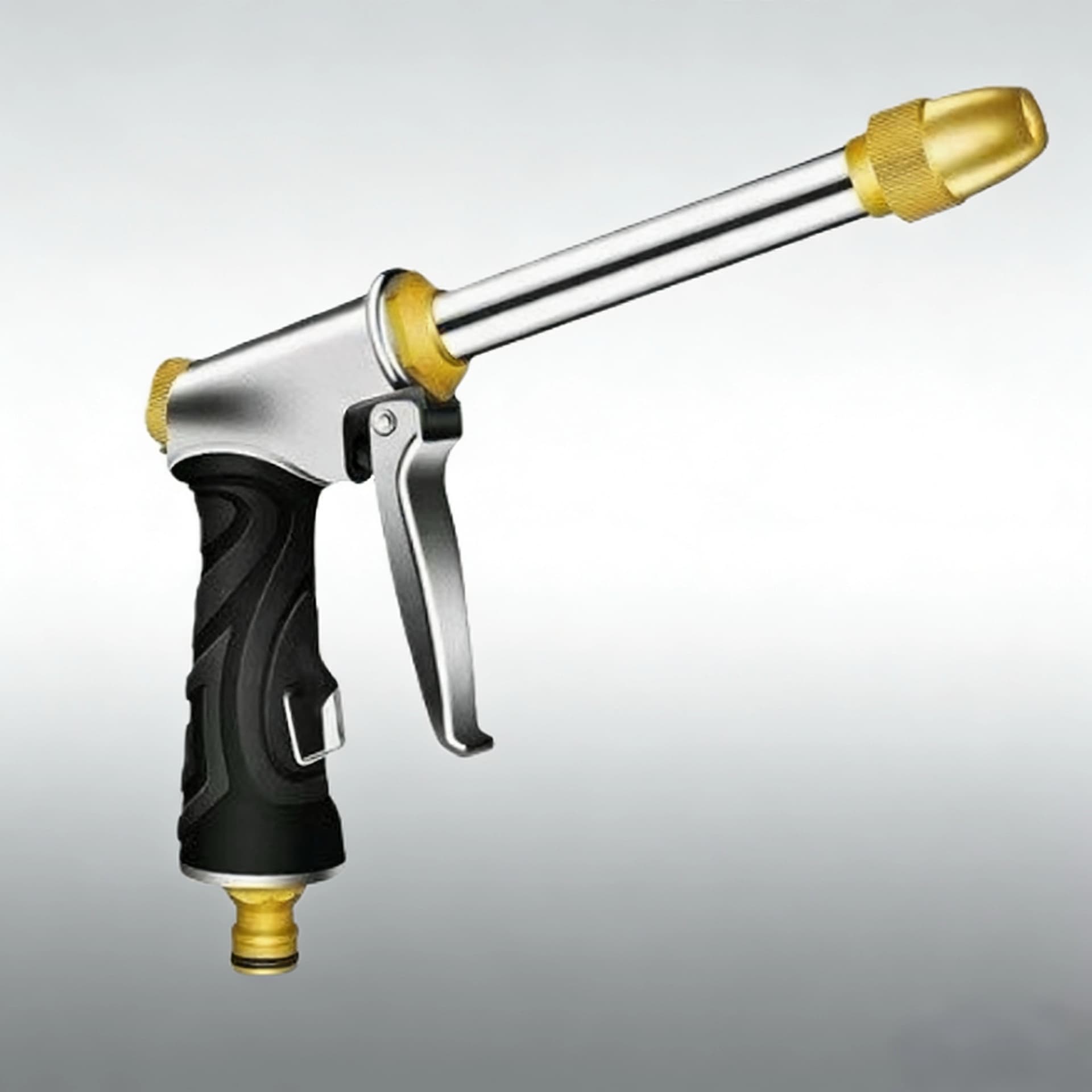High-pressure water gun, rubber-coated high-pressure water gun, garden watering brush, car washing tool, household copper nozzle electroplating water gun