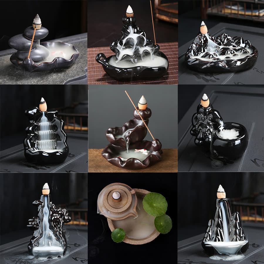 Factory direct creative reverse flow incense burner, reverse flow sandalwood ceramic incense burner ornament, drop shipping available