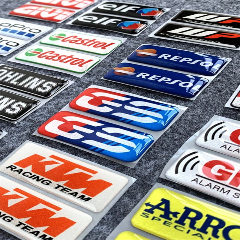 3D 3D Motorcycle Sticker Electric Vehicle Resin Reflective Decal Car Sponsor Sticker Scratch Cover Decorative Decal