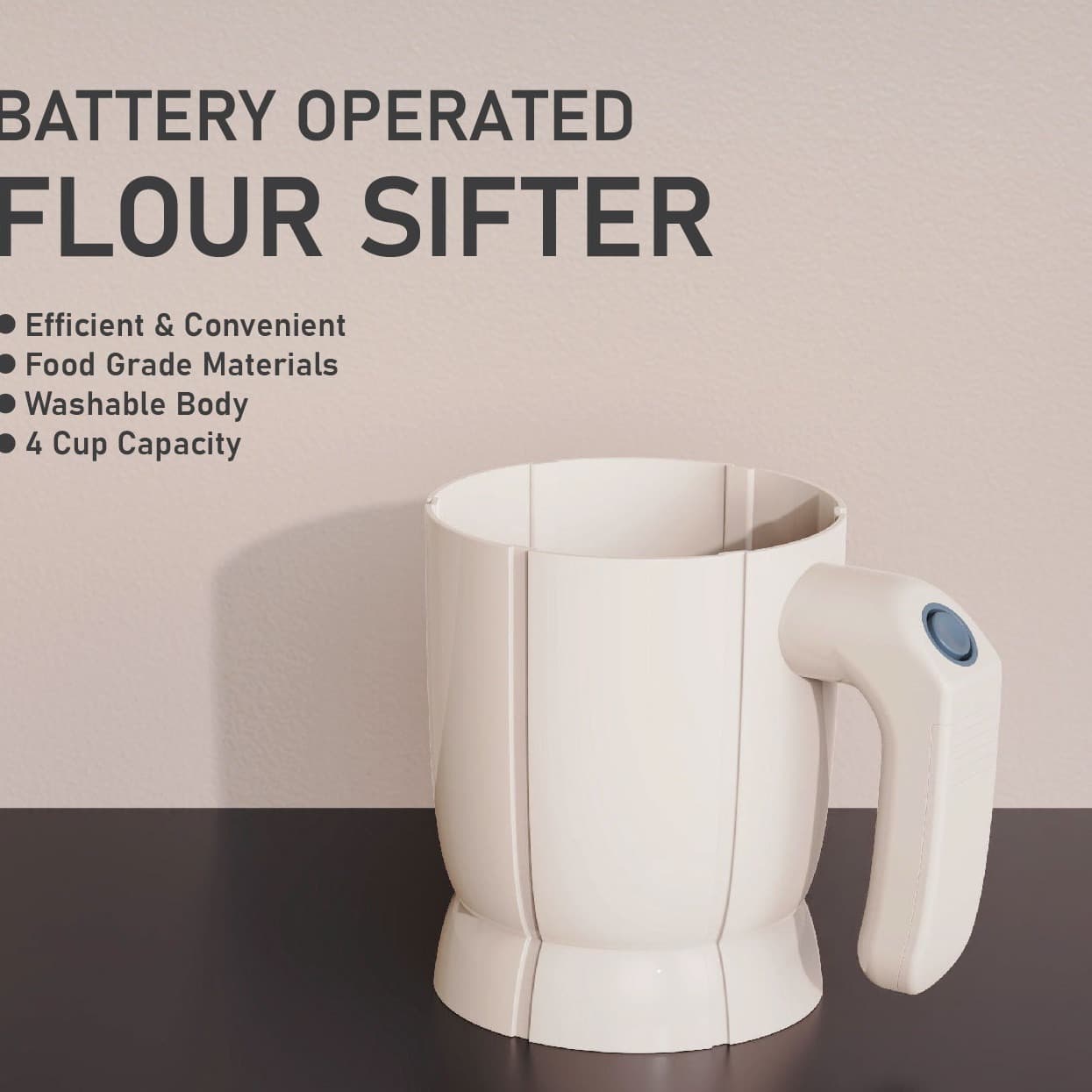 Cross-border electric flour sieve, sugar powder sieve, filter screen, portable household electric flour sieve, baking flour sieve