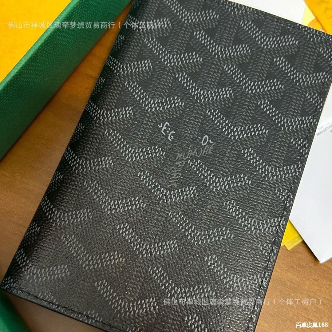 Goyar Passport Holder Men's Dog Tooth Print Genuine Leather Card Case Multifunctional Card Wallet Ticket Holder Wallet Women
