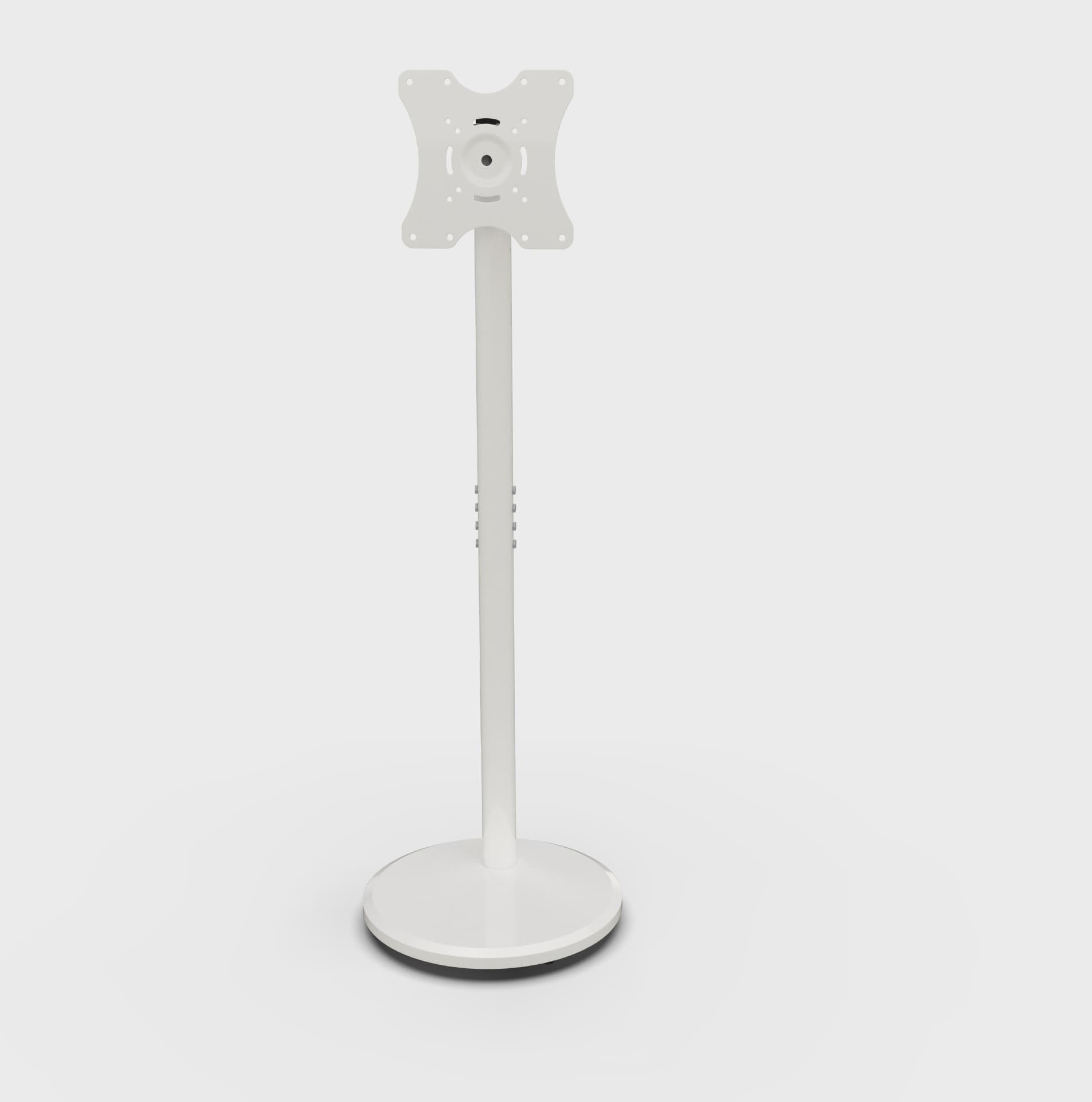 White Floor-standing Computer Monitor Stand for Art Exhibitions and Live Streaming