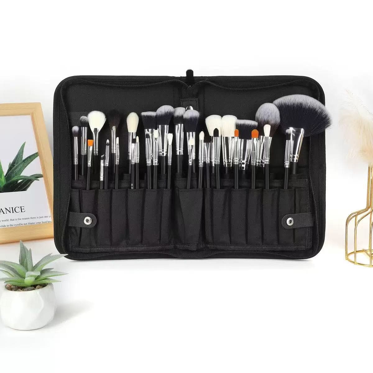 Cross-Border 32-Piece High-End Wooden Handle Makeup Brushes, High-Quality Bag Storage Brush Set, Cangzhou Makeup Brush Full Set Wholesale