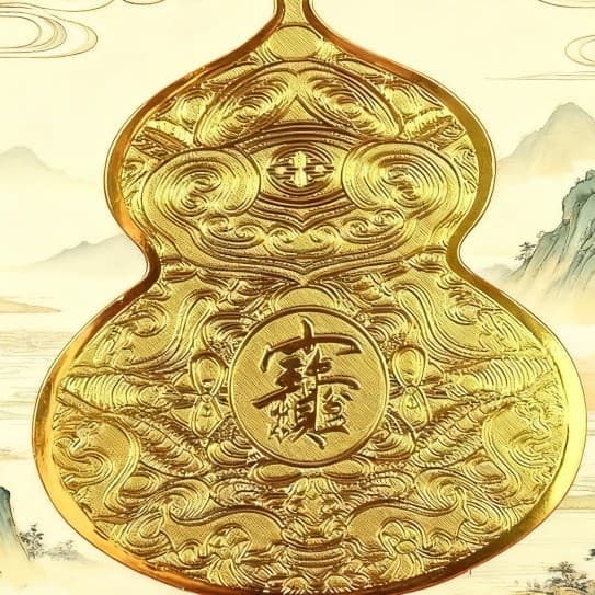 Chinese style golden gourd craft ornaments, symbolizes attracting wealth and treasure, with adhesive backing for easy sticking