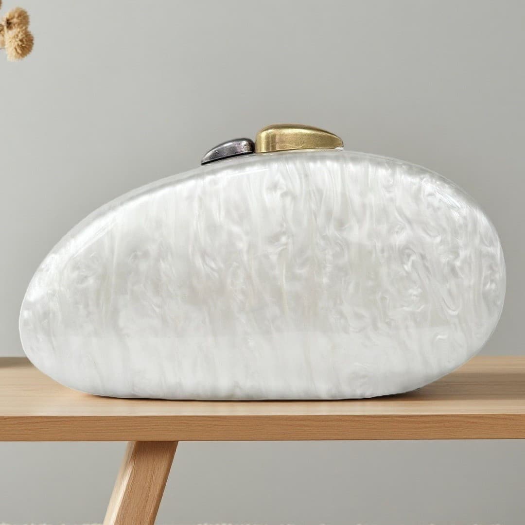 New Fashion European and American Acrylic Clutch Evening Bag Water Ripple Irregular Stone Shoulder Crossbody Bag