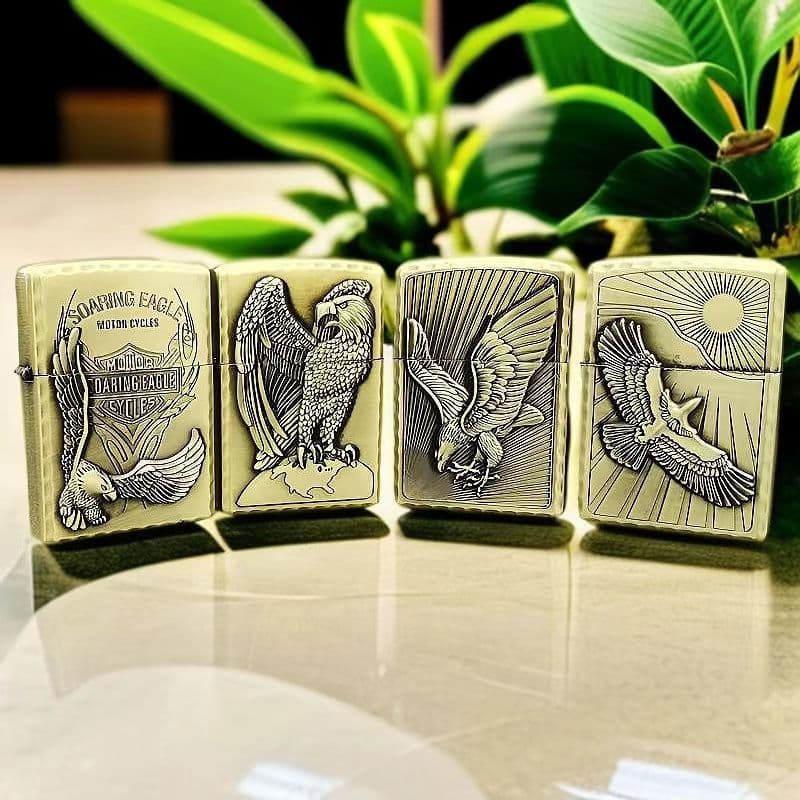 Lighter Kerosene Lighter Grinding Wheel Wholesale Zinc Alloy Embossed Eagle Series Old-Fashioned Smoking Accessories Strong Flame Windproof Lighter