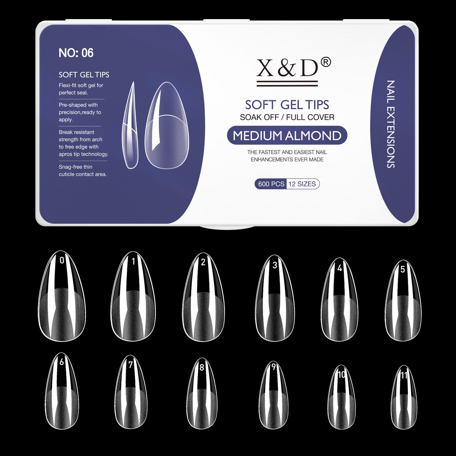Nail Extension Tips U-Shape 4.5cm Bamboo Tube Nails Coffin Cowboy Nails Bagged Long French False Nails
