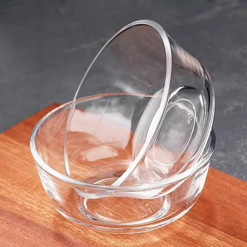 Crystal Glass Transparent Salad Bowl, Household Heat-resistant Instant Noodle Large Bowl, Large Soup Bowl, Dessert Bowl, Thickened Soup Bowl