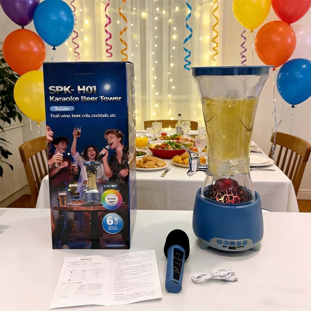 Cross-Border New Model Karaoke Bluetooth Speaker, Light-Up Ice Bucket Speaker, Outdoor Mini Speaker, Factory Hot-Selling, Multifunctional for Home Use