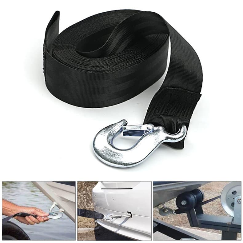 Car Tow Rope, Off-Road Recovery Winch, Manual Winch Strap, Vehicle Transport Rescue Rope