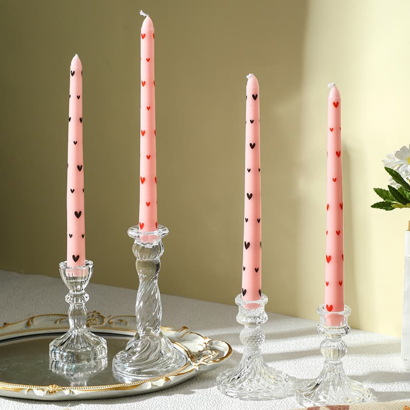 Cross-border European simple ins glass candlestick home wax pole base wedding candle photo props creative candlestick