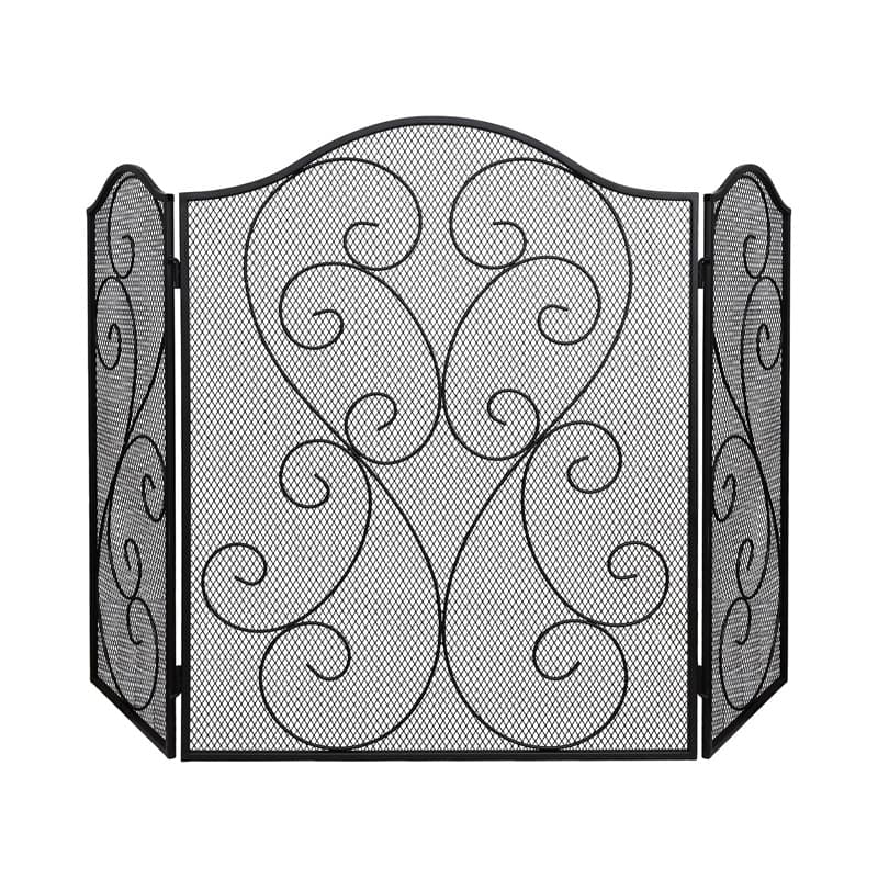 Wrought iron fireplace screen spark guard villa fireplace tool fire fence stove fireplace cover stove fence