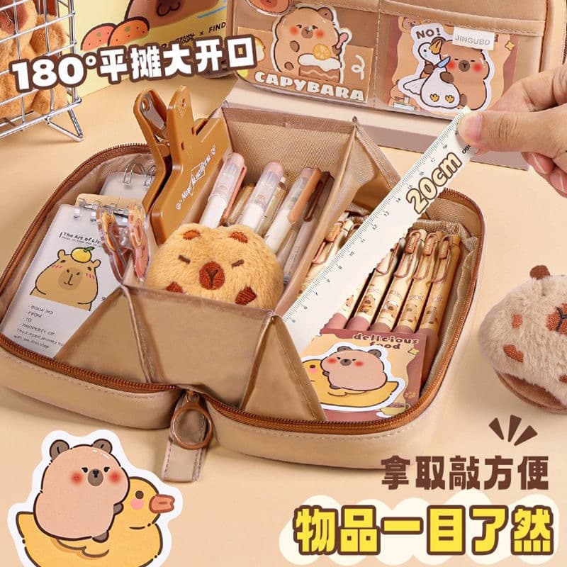 5-Layer Volcano Ita Bag Pencil Case Elementary School Student Simple Style Pencil Bag Large Capacity Stain-Resistant Stationery Bag Ins High Appearance