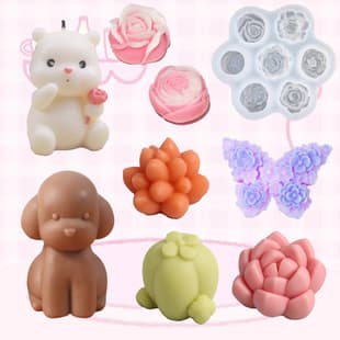 Mini Succulent Flower Chocolate Mold Bear Fondant Cake Decoration DIY Handmade Silicone Mold