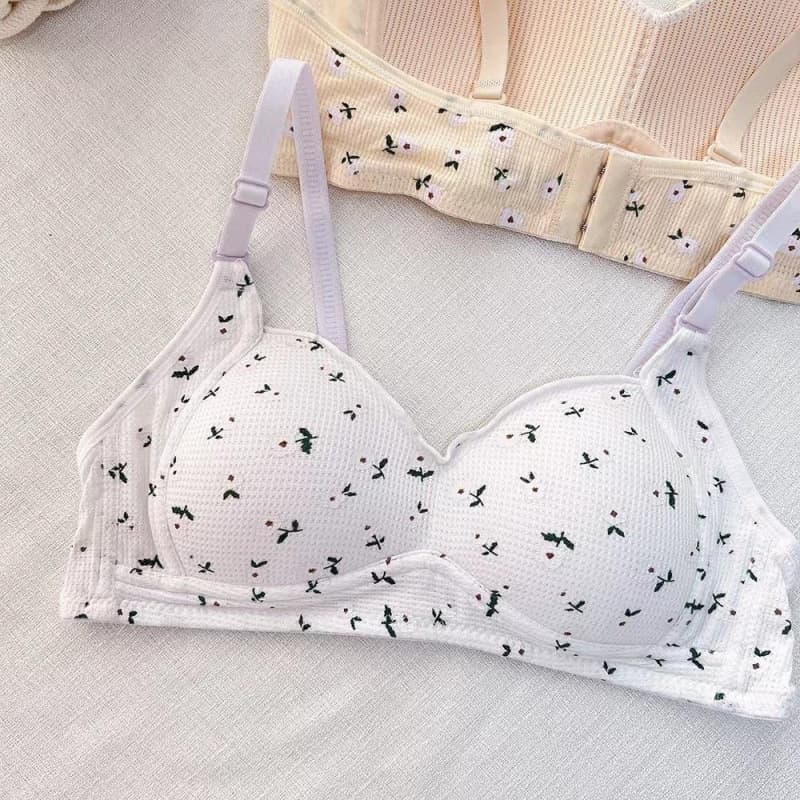 Women's Push-Up Bra for Small Busts, No Underwire, Side Coverage, Teen High School Student, Mengyaxin Bra, Wire-Free